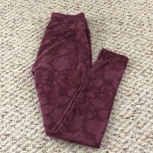 super soft pink floral leggings